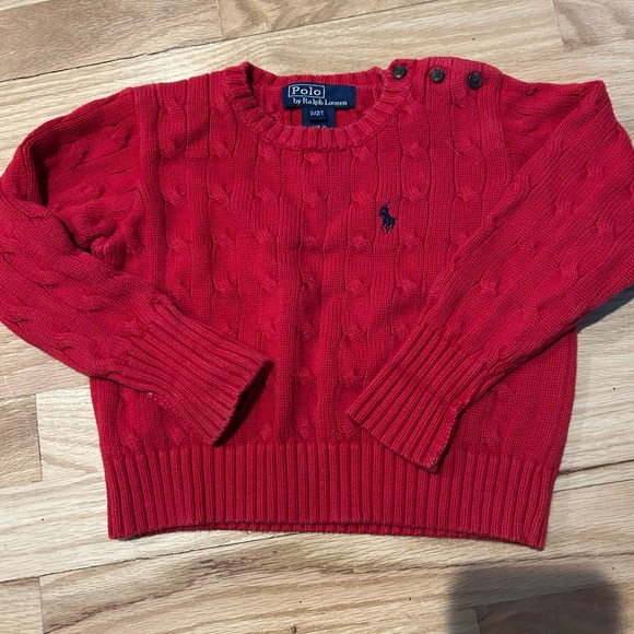 Polo Ralph Lauren Other - Polo Ralph Lauren Red Cable Knit Sweater